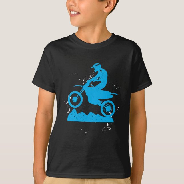 Dirt Bike Rider tire tracks motorcycle T-Shirt (Front)