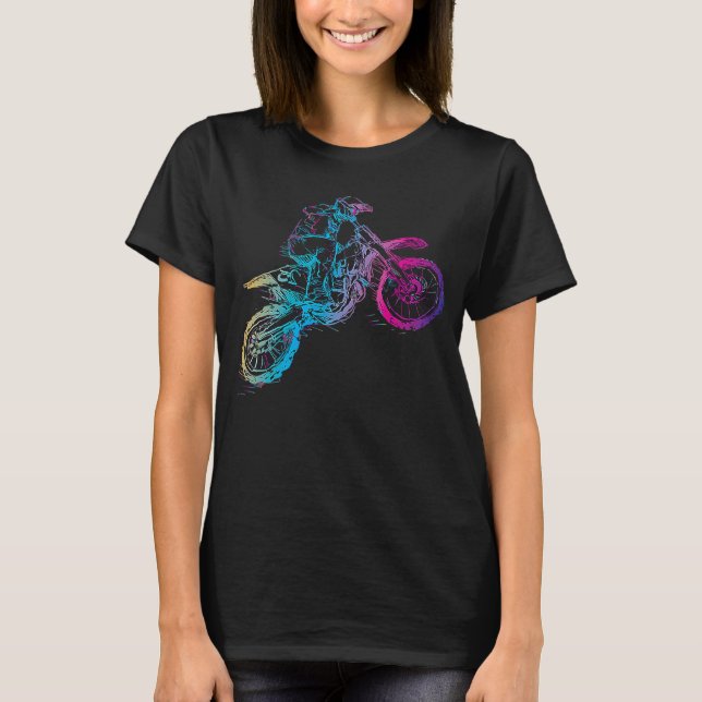 Dirt Bike Riding Motocross  Kids Boys Motorcycle R T-Shirt (Front)