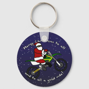 Dirt Bike Santa Key Ring