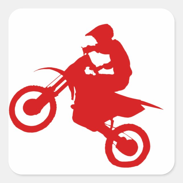 DIRT BIKE (scarlet) Square Sticker (Front)