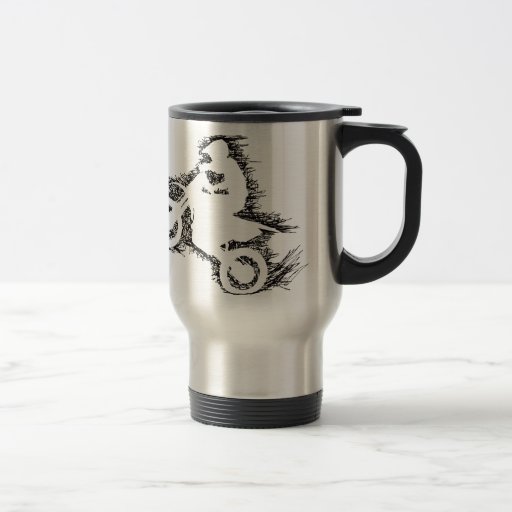 Image of DIRT BIKE (scribble black) Travel Mug