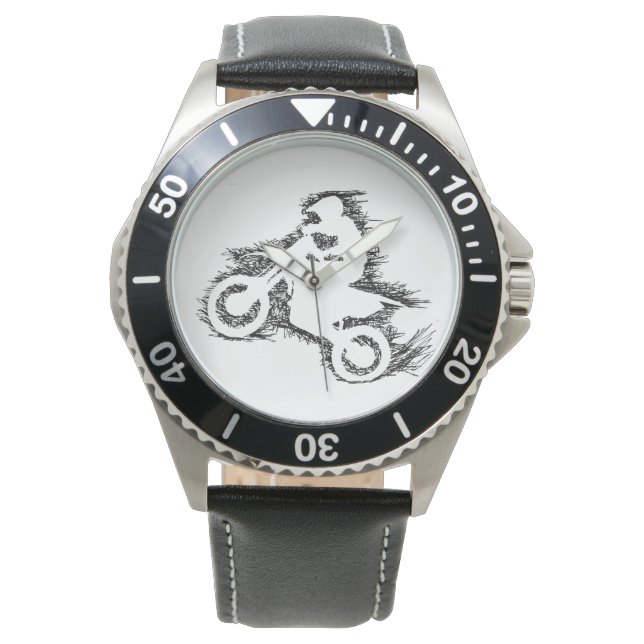 DIRT BIKE ( scribble black ) Watch (Front)