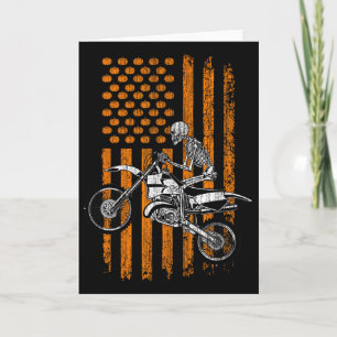 Dirt Bike Skeleton Halloween Men Boys Dirt Bike Fa Card