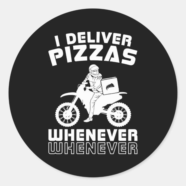 Dirt Bike Supermoto Mx Motocross Dirt Biking Pizza Classic Round Sticker (Front)