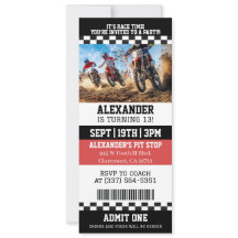 Dirt Bike Ticket Birthday Party