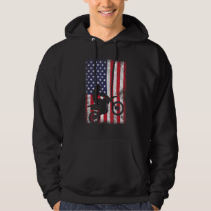 Dirt Bike Usa Flag Costume Motocross American Flag Hoodie
