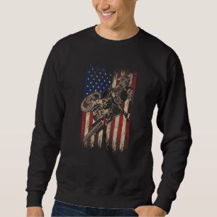 Dirt Bike Usa Flag Motocross American Flag Sweatshirt