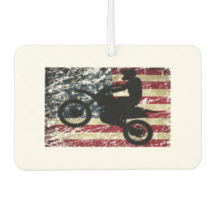 Dirt Bike USA Flag T-Shirt Motocross American Flag Car Air Freshener