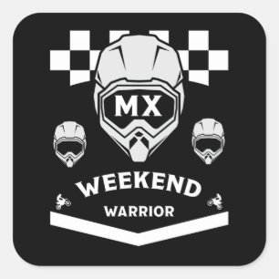 Dirt Bike Weekend Warrior Motocross Rider Square Sticker