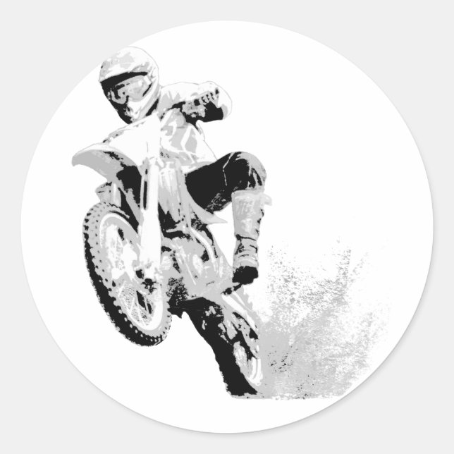 Dirt Bike Wheeling in the Mud Classic Round Sticker (Front)