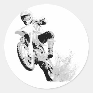 Dirt Bike Wheeling in the Mud Classic Round Sticker