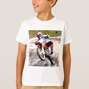 Dirt Bike Wheeling in the Mud in Colour T-Shirt