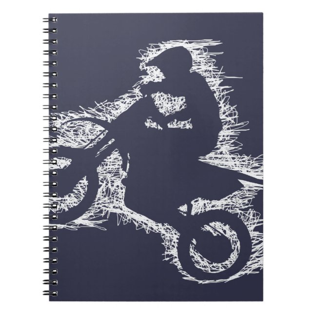 DIRT BIKE ( white scribble ) Notebook (Front)