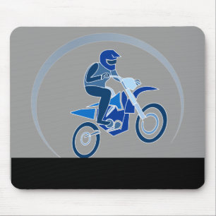 Dirt biker doing a wheelie. mouse mat