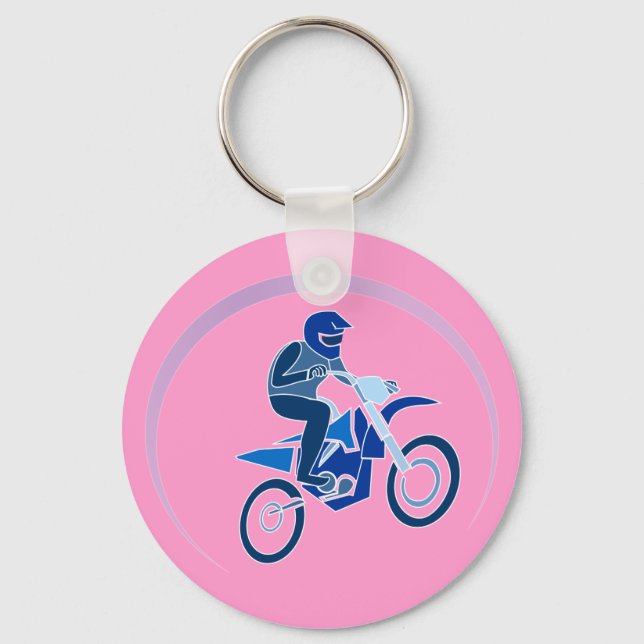 Dirt Biker Vector Biking Key Ring (Front)