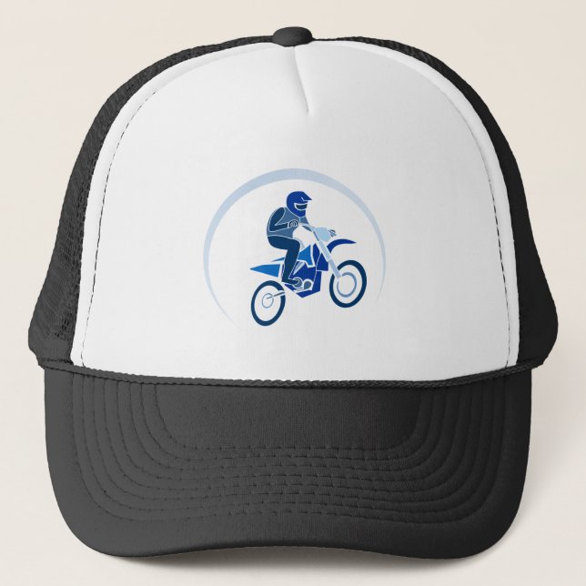 Dirt Biker Vector Biking Trucker Hat (Front)