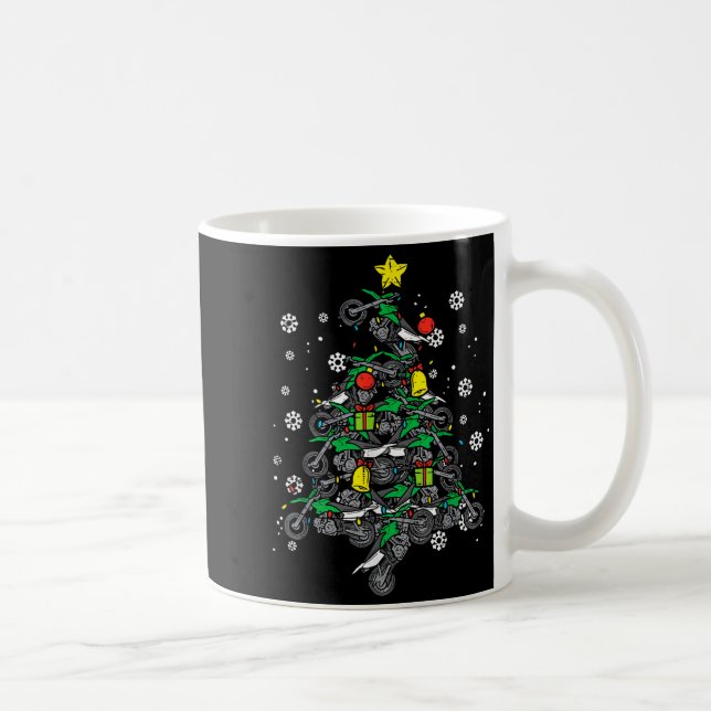 Dirt Bikes Christmas Tree Xmas Motocross Men Boy  Coffee Mug (Right)