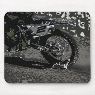 Dirt Biking (Black & White) Mouse Mat