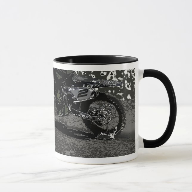 Dirt Biking (Black & White) Mug (Right)