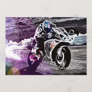 dirt biking motocross racing Motorcycle biker Invitation