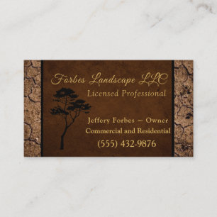 Dirt Design Tree Landscaping Yard Tree Service Business Card