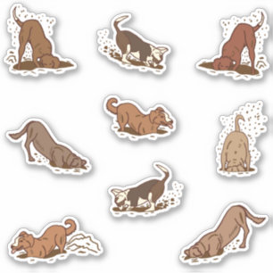 Dirt Digging Dogs - 9x custom cut.
