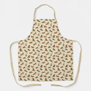 Dirt Digging Dogs - beach vacation pattern. Apron
