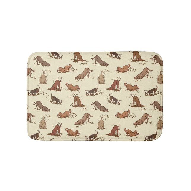 Dirt Digging Dogs - beach vacation pattern.   Bath Mat (Front)