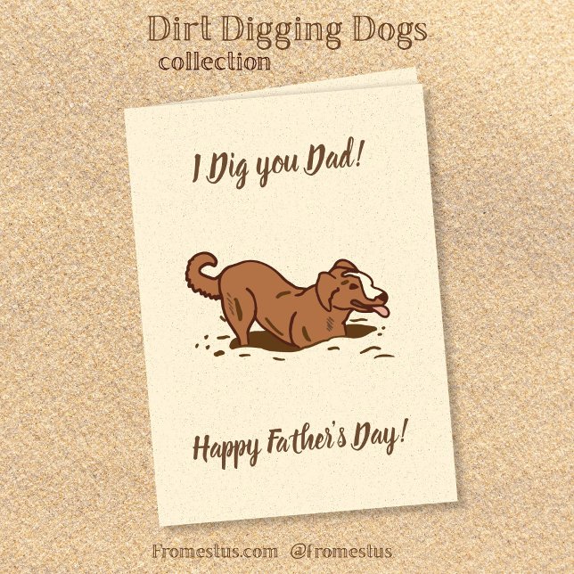 Dirt Digging Dogs - Happy Father's Day.   Card (Creator Uploaded)