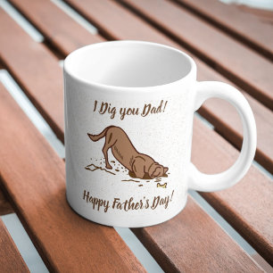 Dirt Digging Dogs - Happy Father's Day.   Coffee Mug
