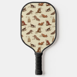 Dirt Digging Dogs - pattern father's day gift.   Pickleball Paddle