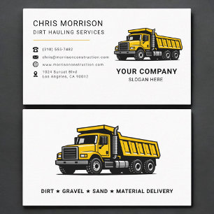 Dirt Hauling Services Dump Truck Business Card