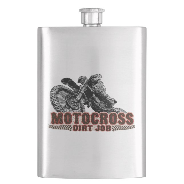 Dirt Motocross Hip Flask (Front)