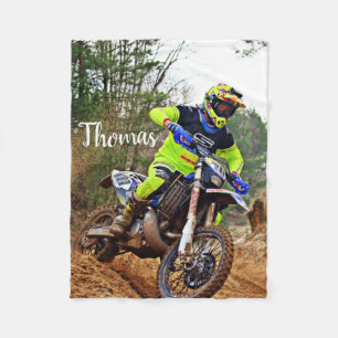 Dirt Motorcycle Bike Motocross Racing Personalised Fleece Blanket
