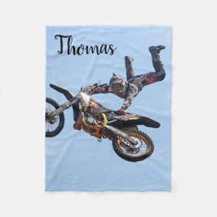 Dirt Motorcycle Bike Motocross Racing Personalised Fleece Blanket