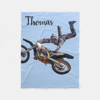 Dirt Motorcycle Bike Motocross Racing Personalised Fleece Blanket