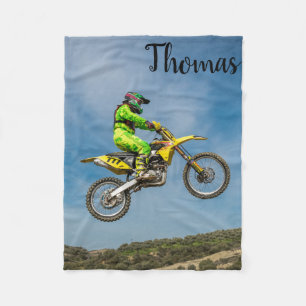 Dirt Motorcycle Bike Motocross Racing Personalised Fleece Blanket