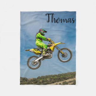 Dirt Motorcycle Bike Motocross Racing Personalised Fleece Blanket