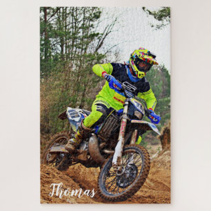 Dirt Motorcycle Bike Motocross Racing Personalised Jigsaw Puzzle