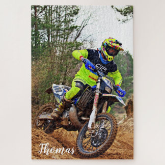 Dirt Motorcycle Bike Motocross Racing Personalised Jigsaw Puzzle