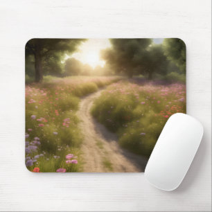 Dirt Path In Wildflower Meadow Mouse Mat