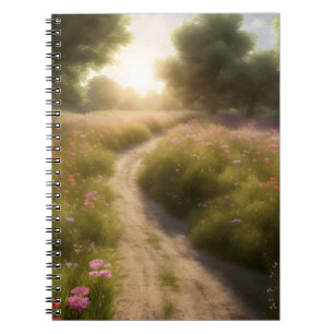 Dirt Path In Wildflower Meadow Notebook