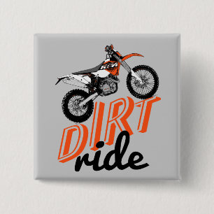 Dirt racing 15 cm square badge