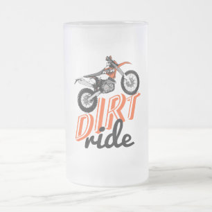 Dirt ride frosted glass beer mug