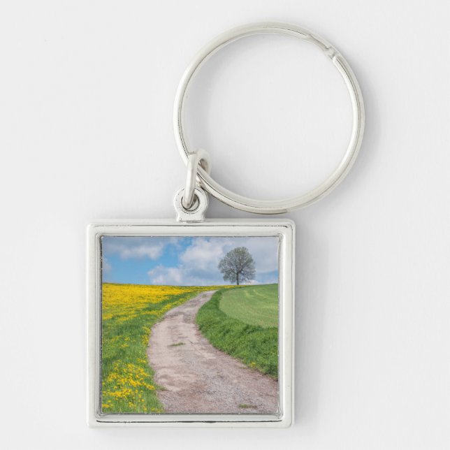 Dirt Road and Tree Key Ring (Front)