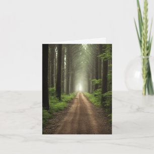 Dirt Road In Green Forest Note Card
