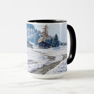 Dirt Road in the Snow Ground, European Alps Mug