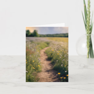 Dirt Road In Wildflower Meadow Note Card