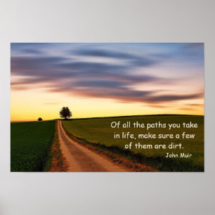 Dirt Road Quote, Country Poster