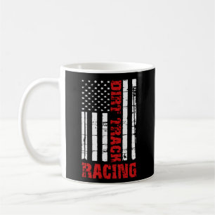 Dirt Track Racing American Flag Race Car Racecar Coffee Mug